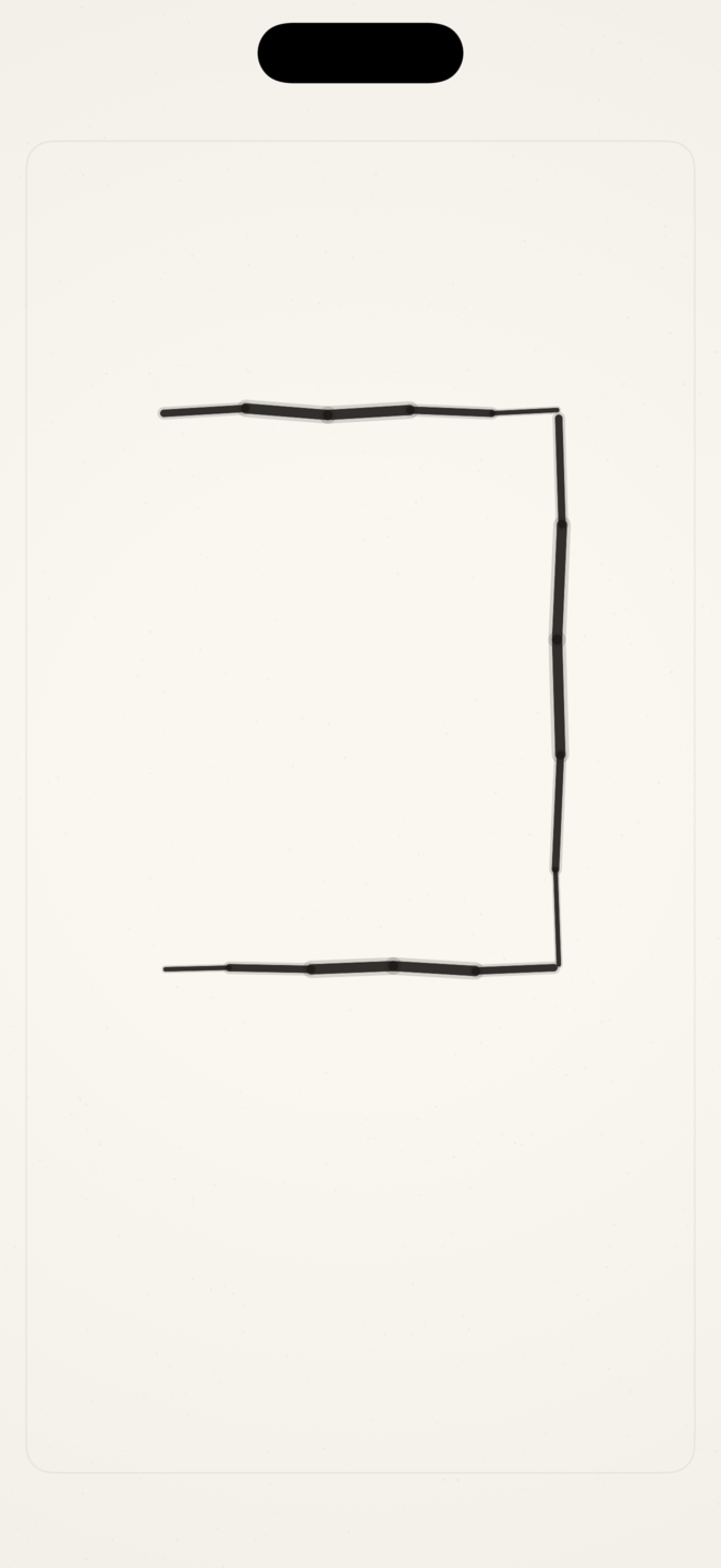 A half-drawn frame on the blank Show-mode canvas