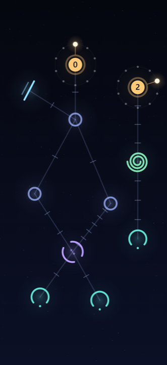 A level with mirrors bouncing the pulses of light back
